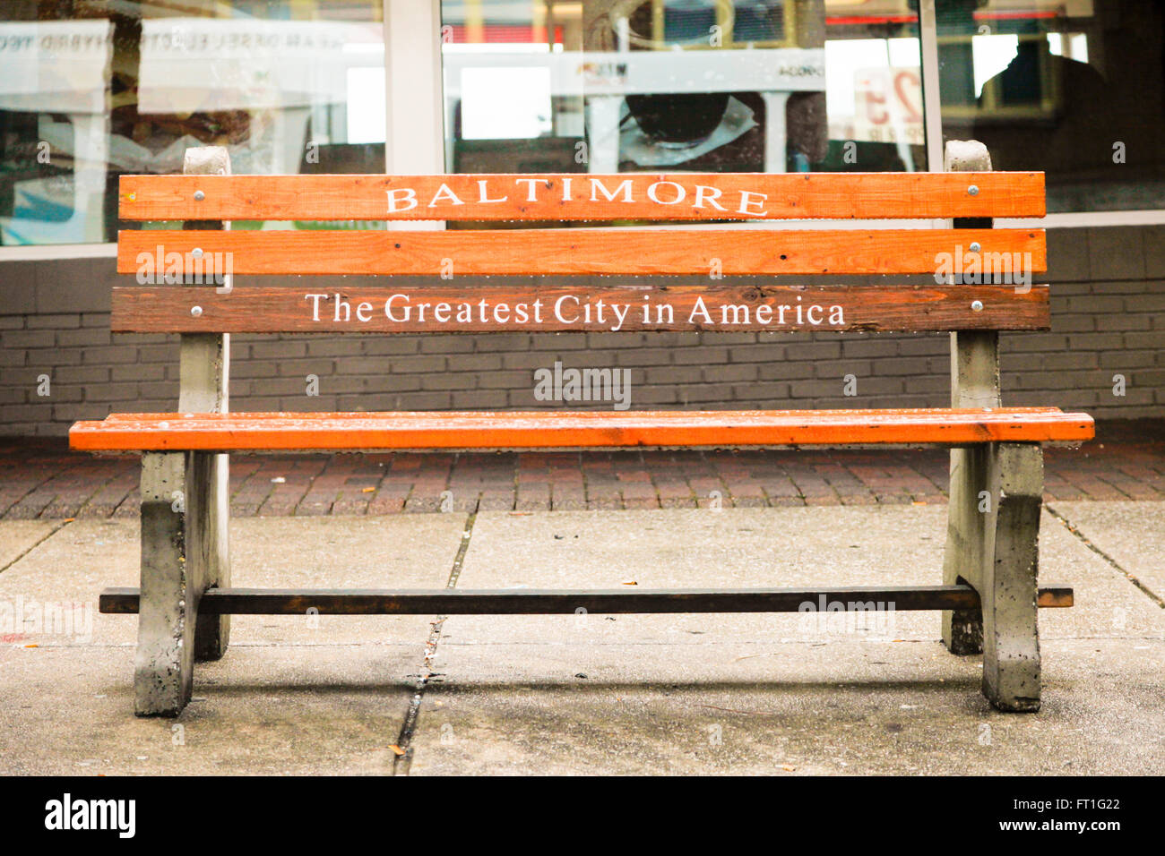 Bench in Baltimore Stock Photo Alamy