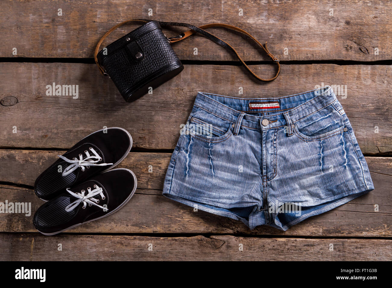 Black short shorts hi-res stock photography and images - Alamy