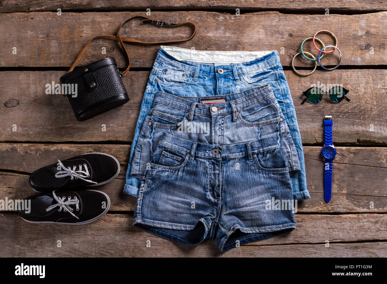 Black leather short shorts hi-res stock photography and images - Alamy