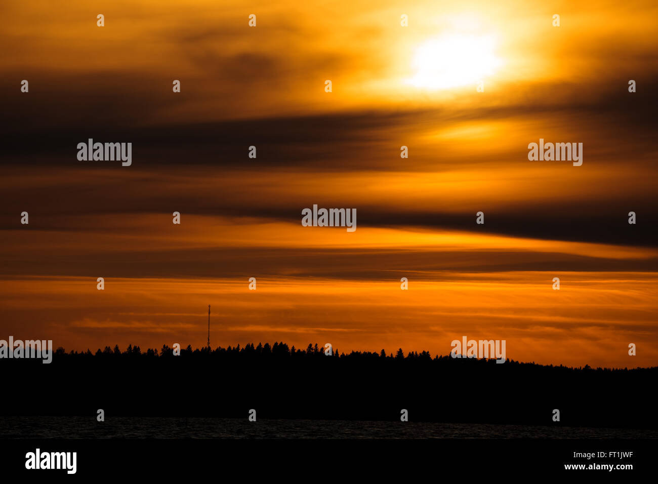 Fiery sunset background Stock Photo - Alamy
