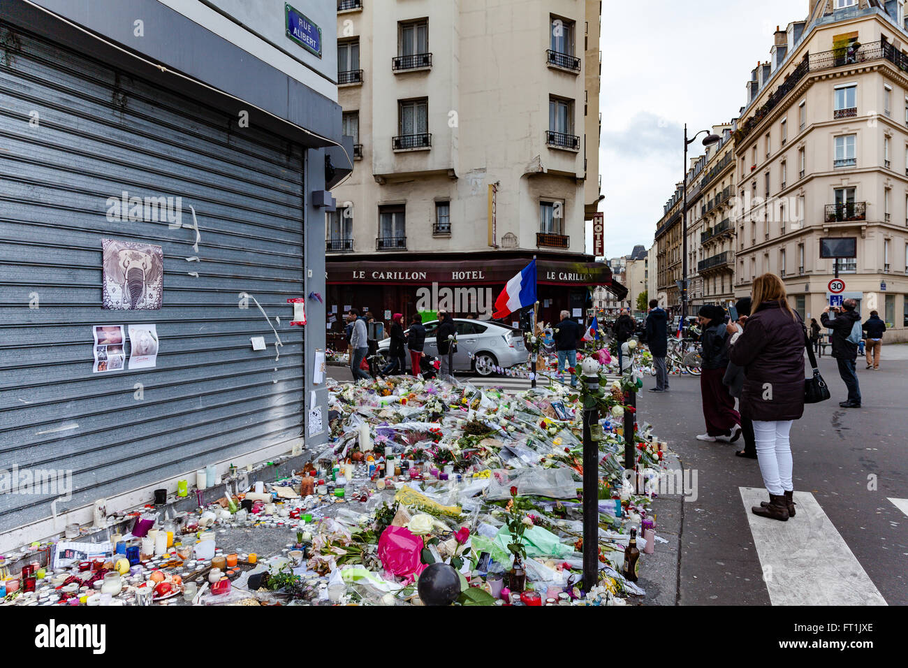 Tribute to victims of terrorism in Paris France Stock Photo