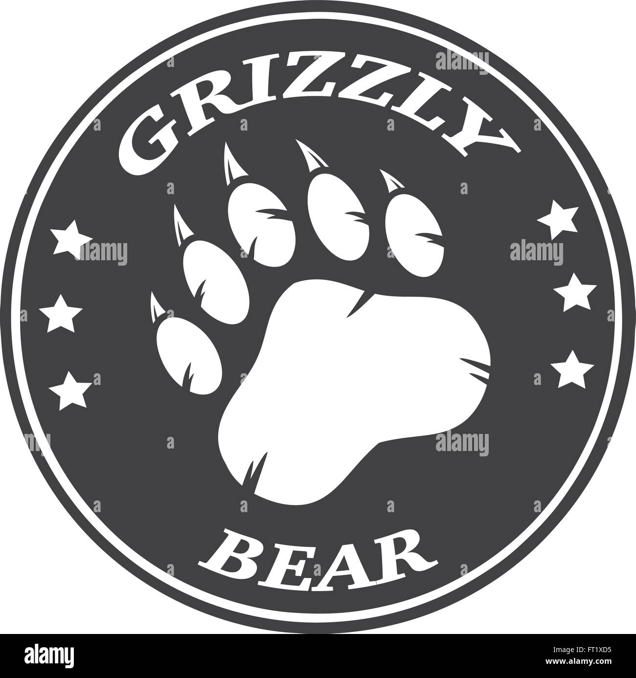 Bear Paw Print Circle Logo Design Stock Vector Art & Illustration