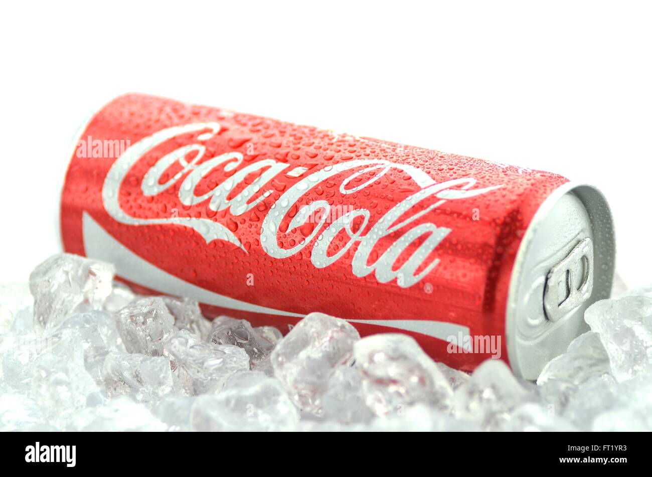 Can Of Cocacola On Ice Stock Photo - Download Image Now - Cola