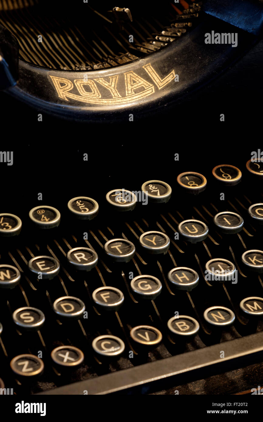 Close up of antique Royal typewriter Stock Photo