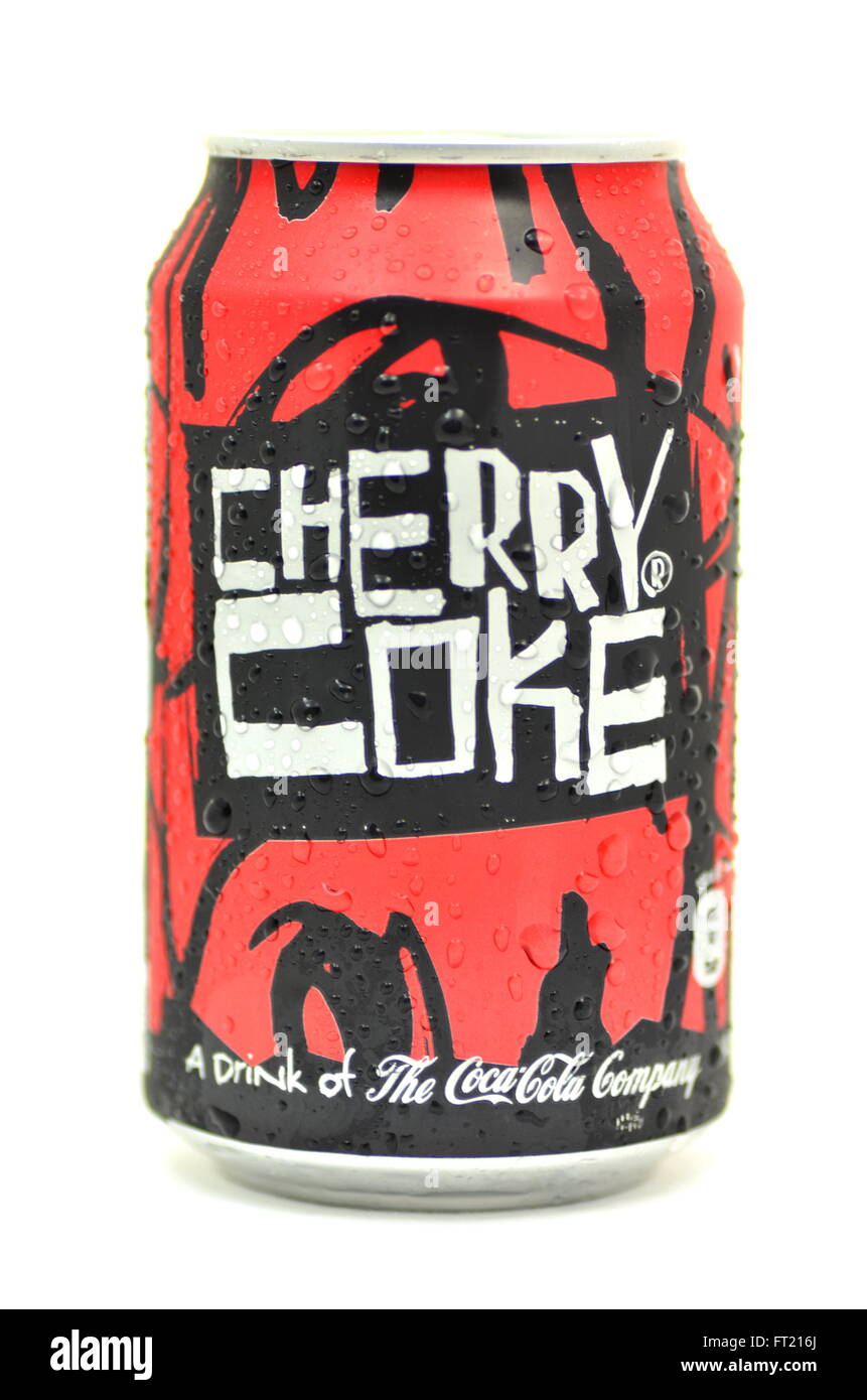 Cherry Coke drink isolated on white Stock Photo - Alamy