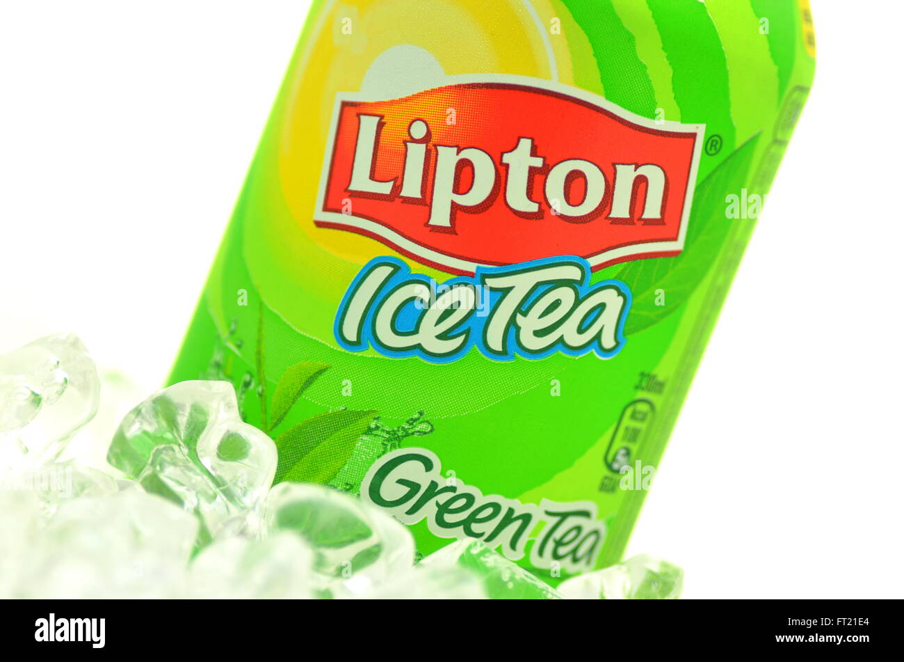 Lipton Ice Tea drink on ice. Lipton Ice Tea is a brand sold by Lipton