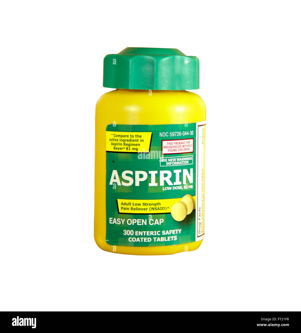 SPENCER , WISCONSIN- FEBRUARY 28, 2014 : bottle of Aspirin. Aspirin is used to treat pain, fever,inflamation,and may reduce the Stock Photo