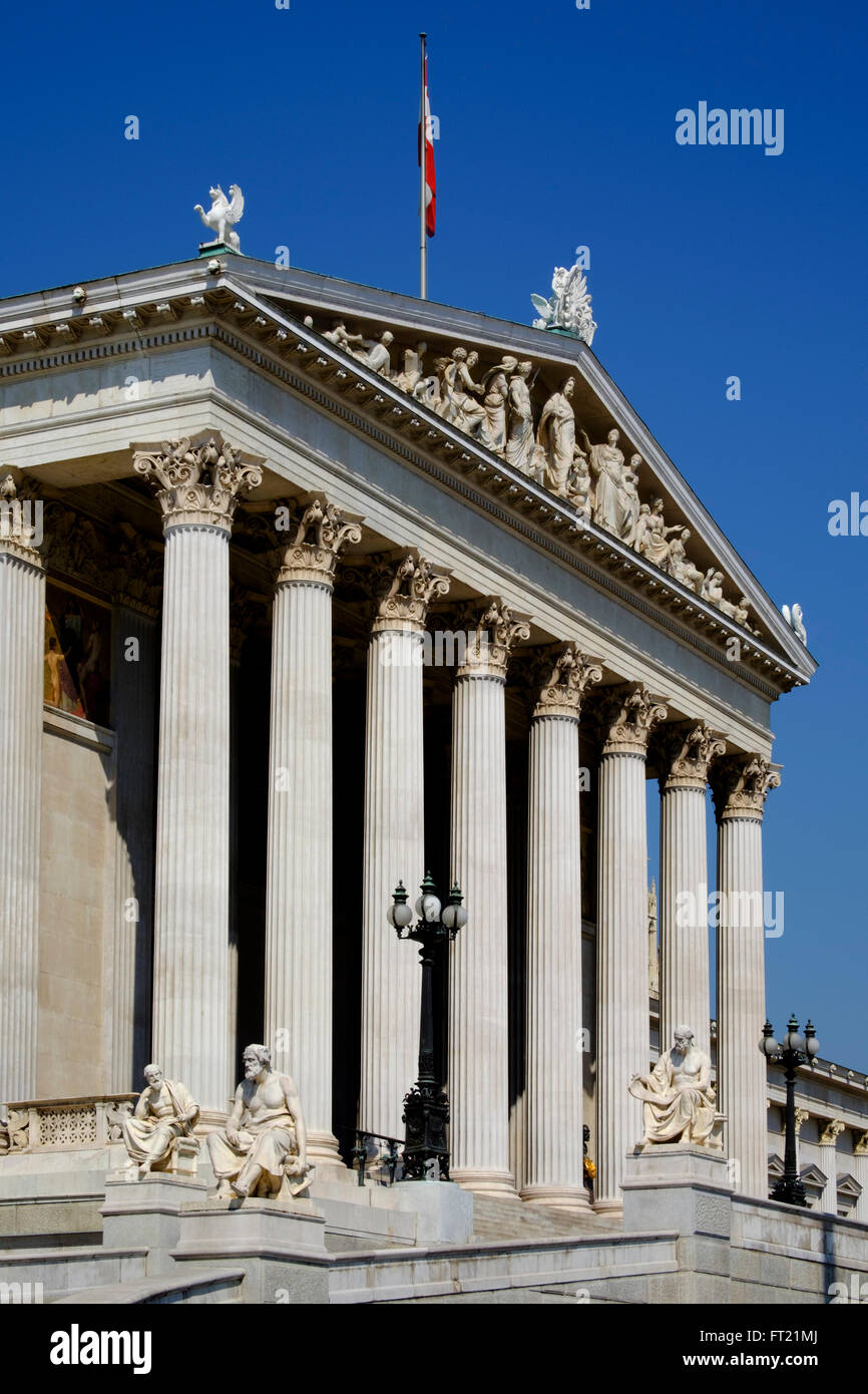 Austrian Parliament Building in Vienna, Austria, Europe Stock Photo