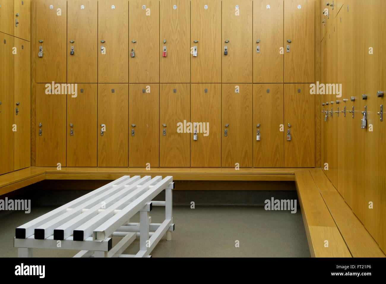 Empty locker room Stock Photo