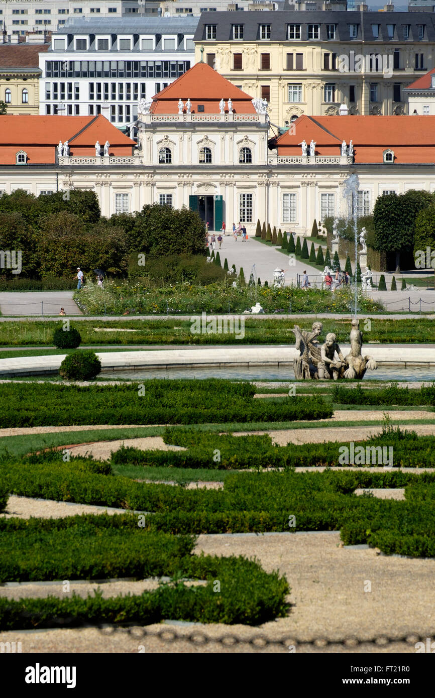 The Lower Belvedere Palace in Vienna, Austria, Europe Stock Photo