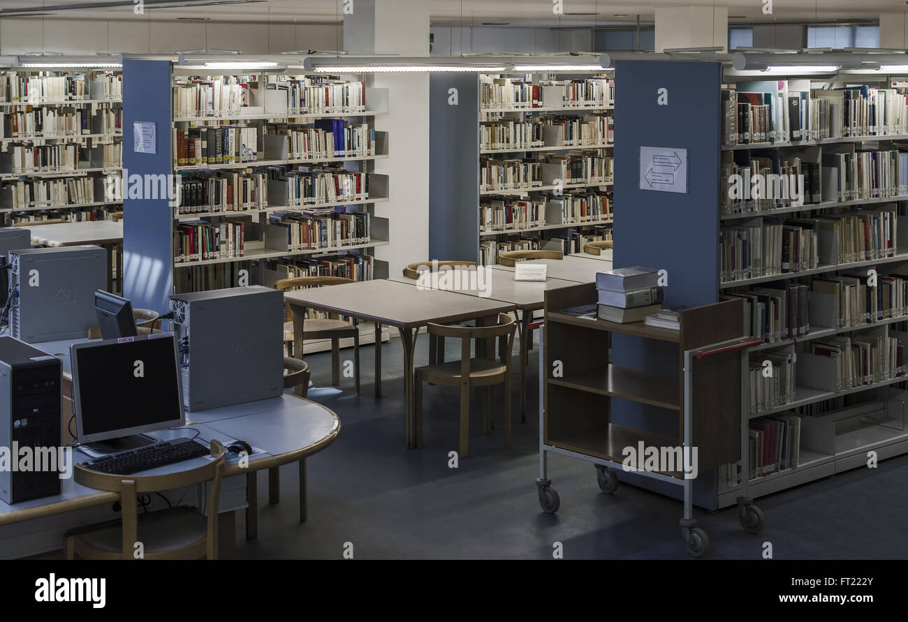 A library view in Lleida city, Catalonia, Spain Stock Photo