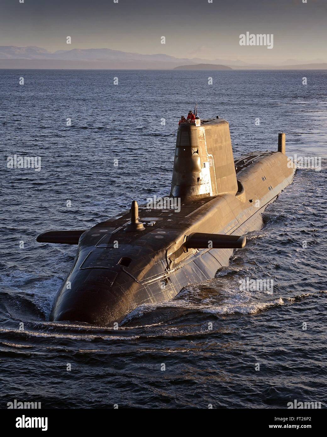 The Royal Navy Astute class submarine HMS Ambush during sea trials December 5, 2012 near Scotland. Stock Photo