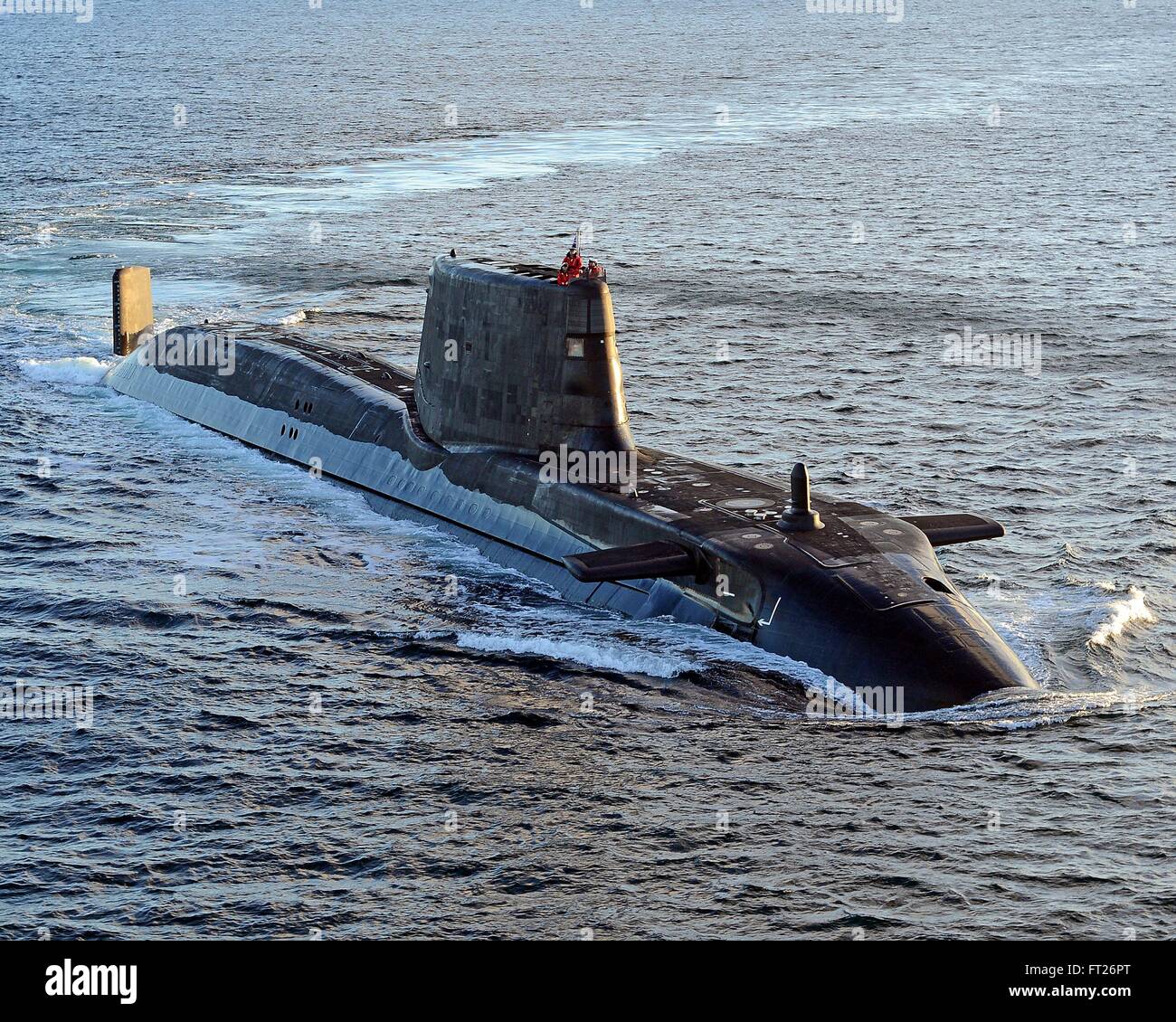 The Royal Navy Astute class submarine HMS Ambush during sea trials December 5, 2012 near Scotland. Stock Photo