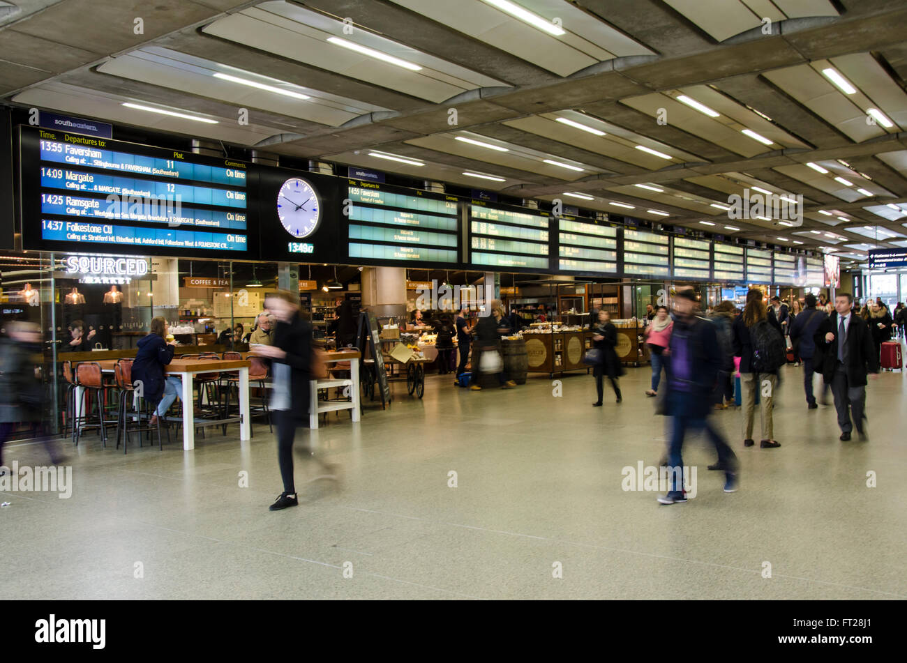 Departure Boards In The Entrance Hall Of St Pancras International Stock Photo Alamy