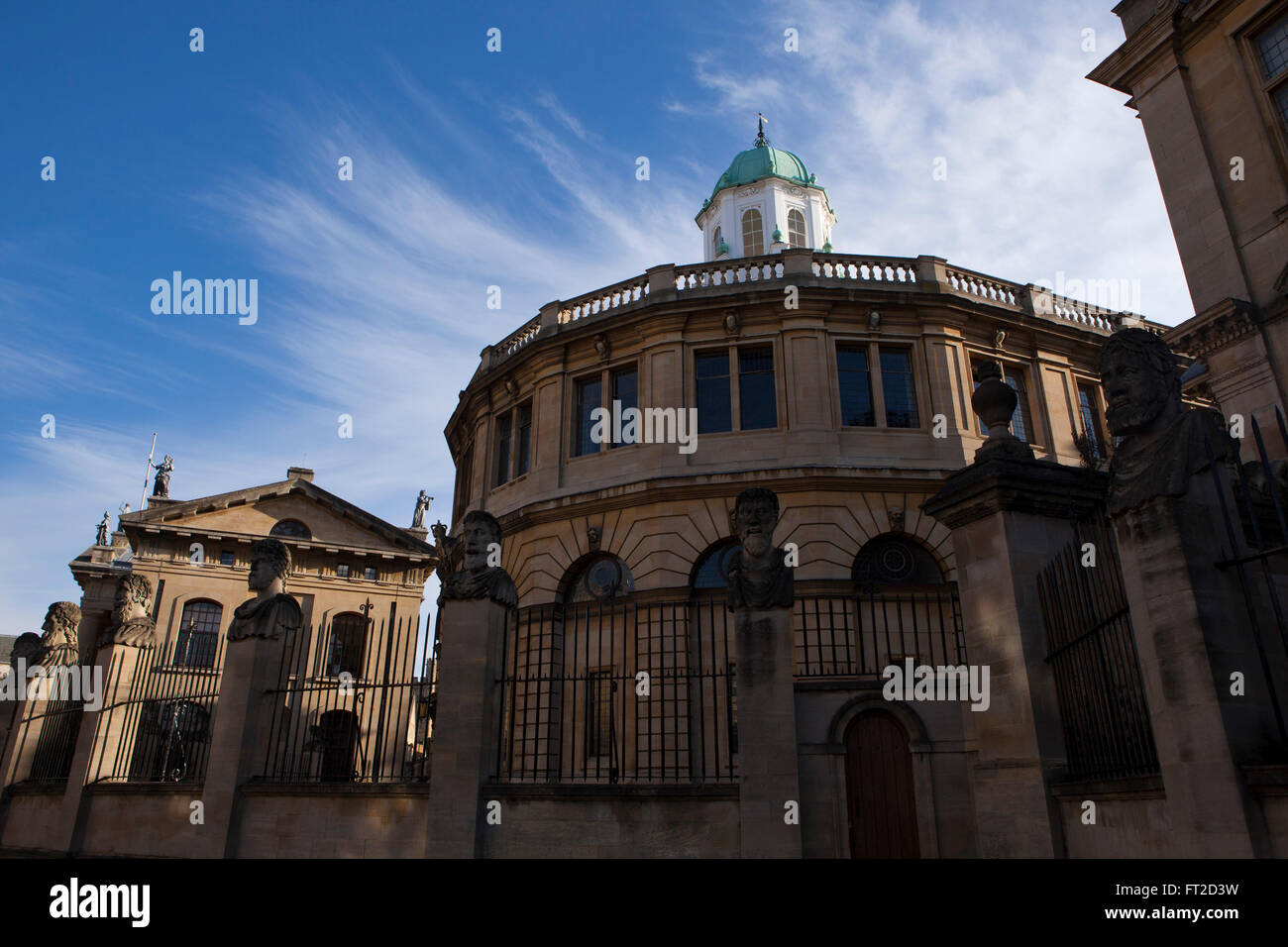 The Sheldonian theatre Oxford in the late autumn sunlight. Stock Photo