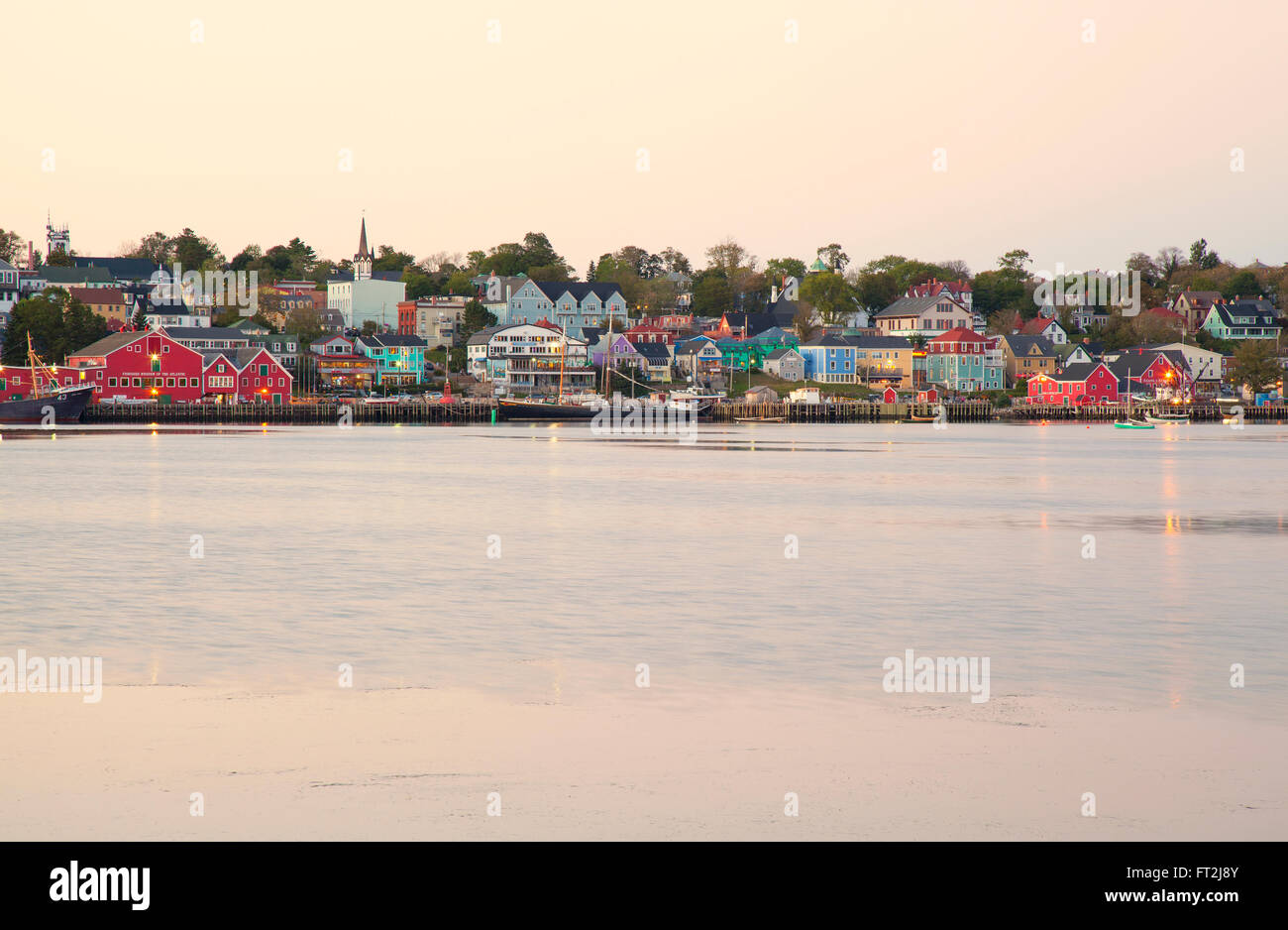 Lunenburg is a Canadian port town in Lunenburg County, Nova Scotia. Situated on the province's South Shore, Lunenburg is located Stock Photo