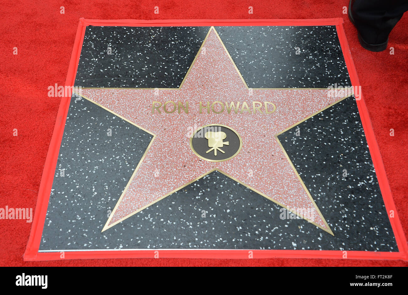 LOS ANGELES, CA - DECEMBER 10, 2015: Ron Howard's Star on Hollywood Boulevard where he was honored with the 2,568th star on the Hollywood Walk of Fame. Stock Photo