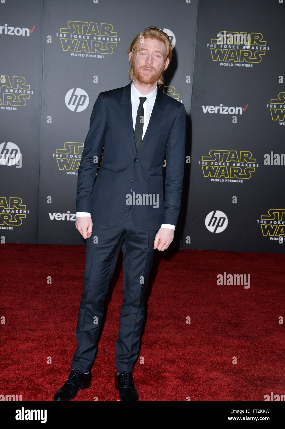 LOS ANGELES, CA - DECEMBER 14, 2015: Actor Domnhall Gleeson at the ...