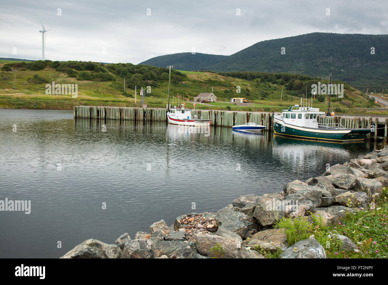 boats docked in harbor cape bretton island ,, nova scotia Stock Photo Alamy