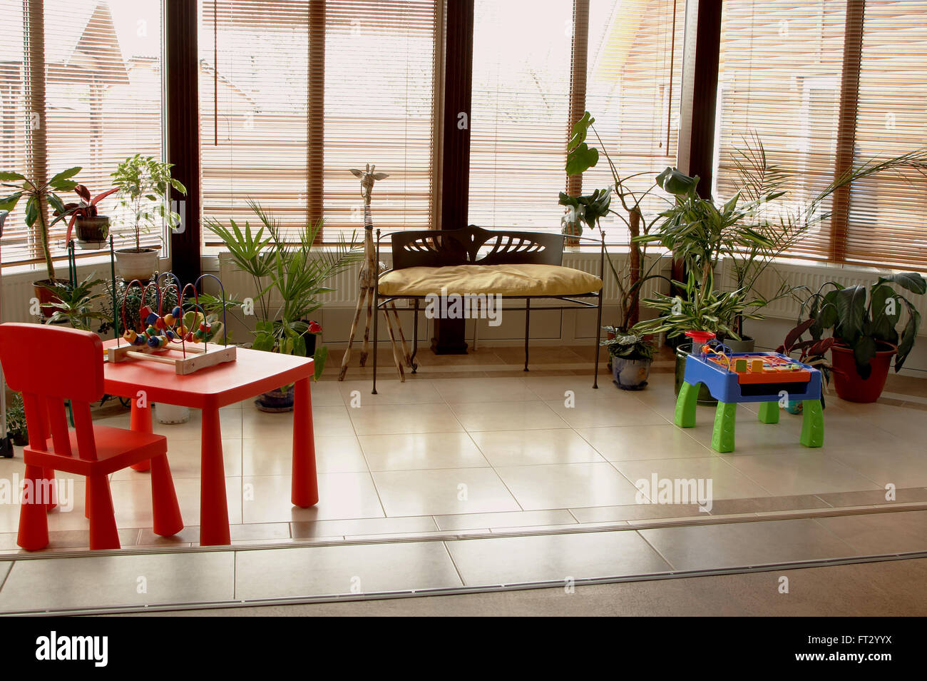 Nursery with toys and plants in the modern house Stock Photo Alamy