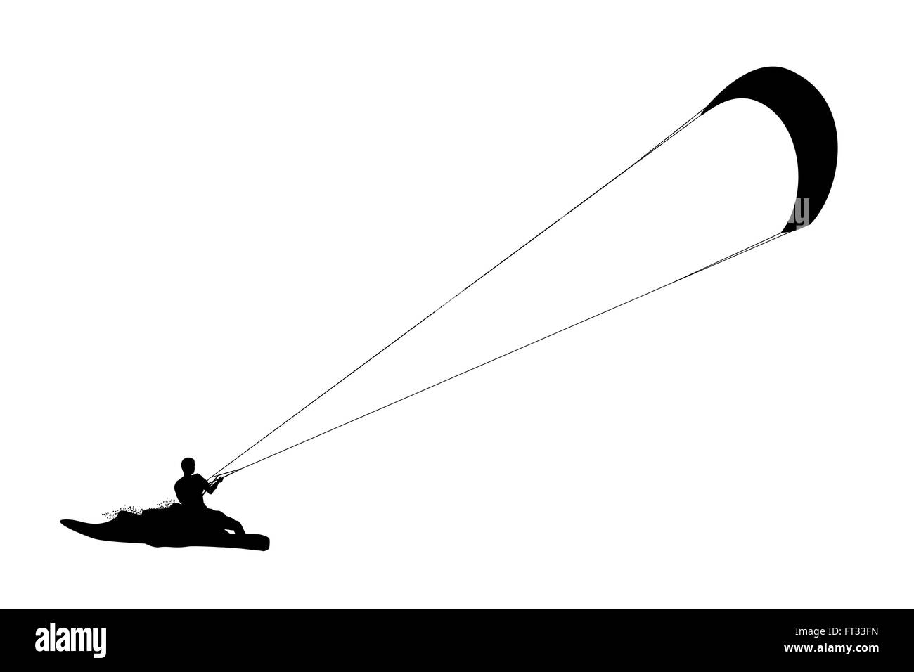 Kitesurfing black silhouette Stock Vector Image & Art - Alamy