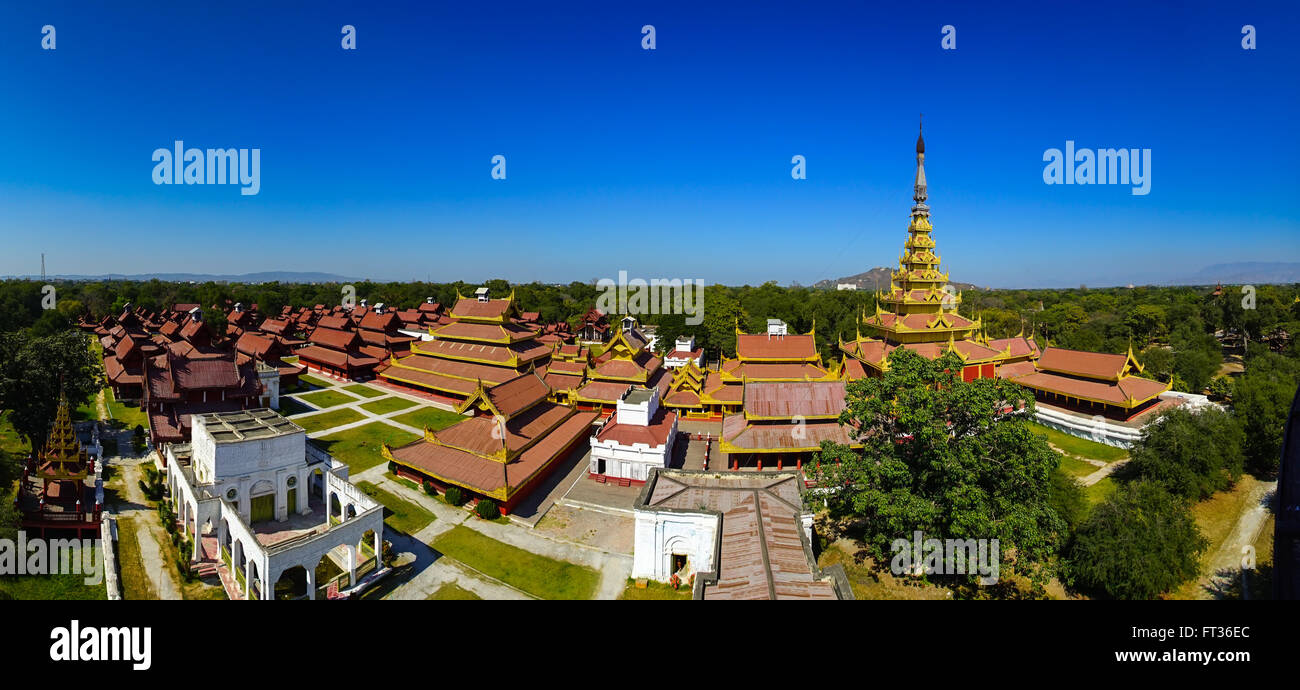 Panorama of Mandalay palace, Myanmar Stock Photo - Alamy