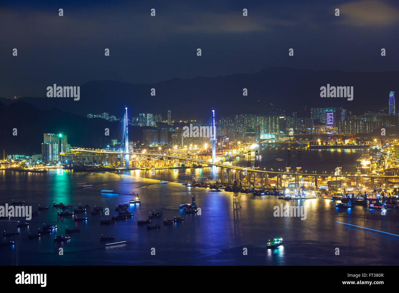 Stonecutters bridge, Hong Kong Stock Photo - Alamy