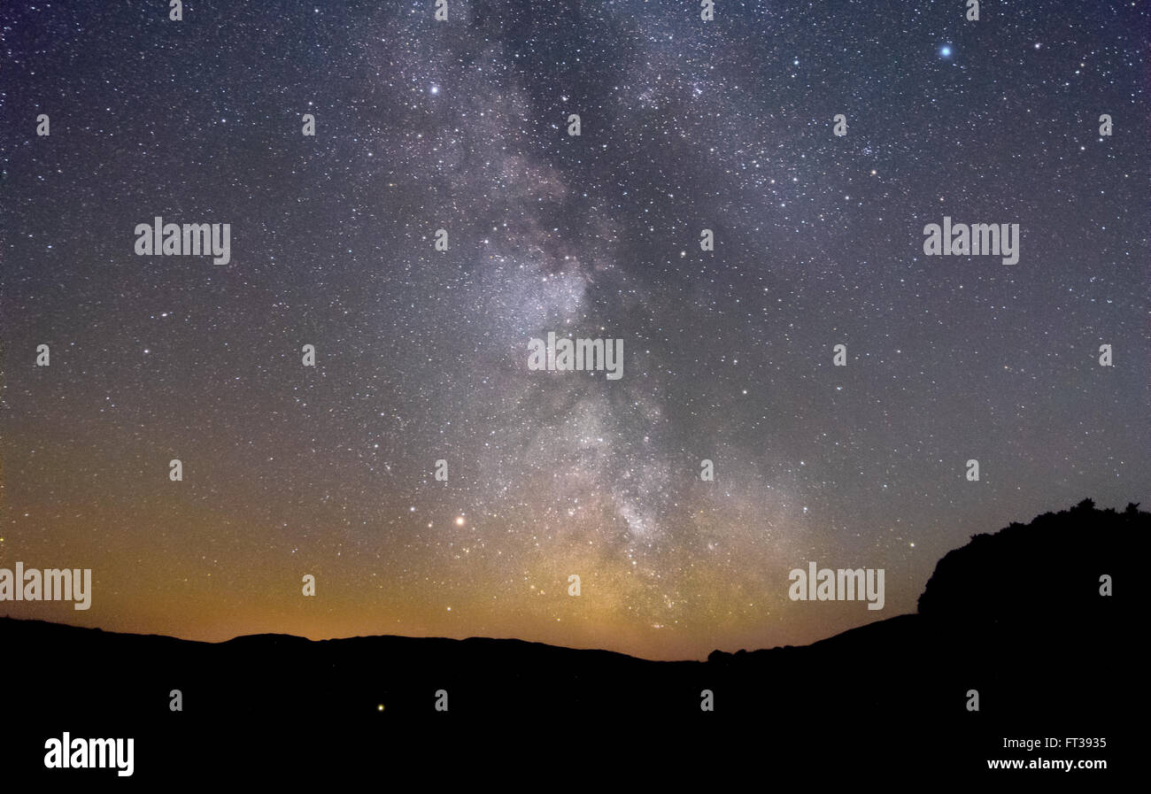 Milky Way seen over Kilmore, Oban, Argyll, Scotland. Stock Photo