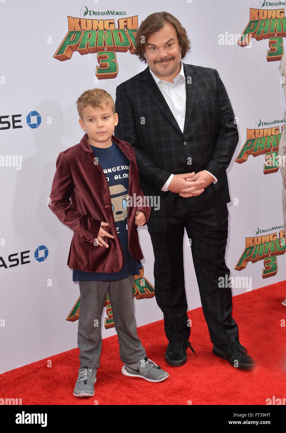 Samuel Jason Black & Jack Black Actor & Son Kung Fu Panda 3, World  Premiere, Los