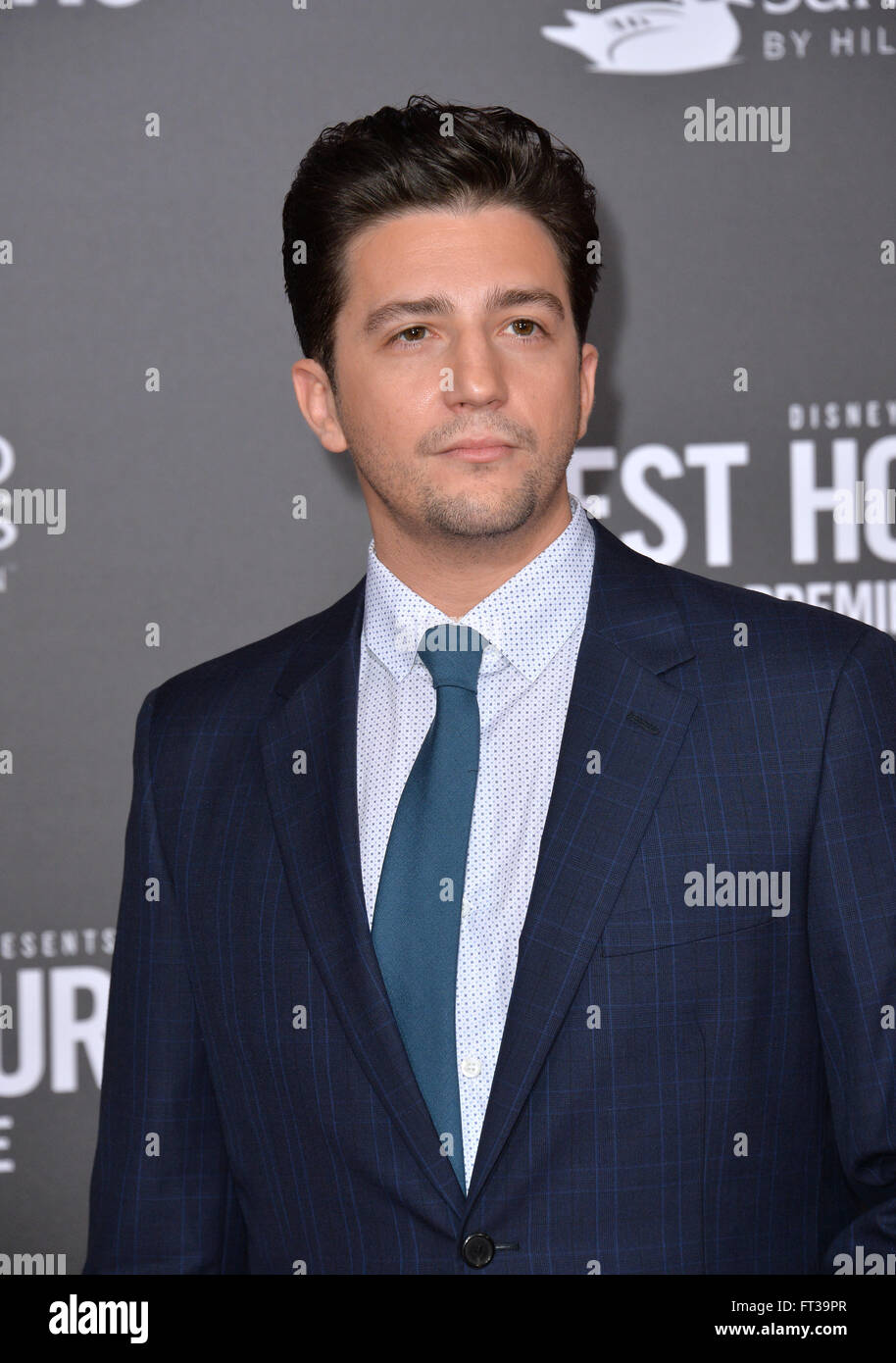 LOS ANGELES, CA - JANUARY 25, 2016: Actor John Magaro at the premiere of his movie 'The Finest Hours' at the TCL Chinese Theatre, Hollywood. Stock Photo