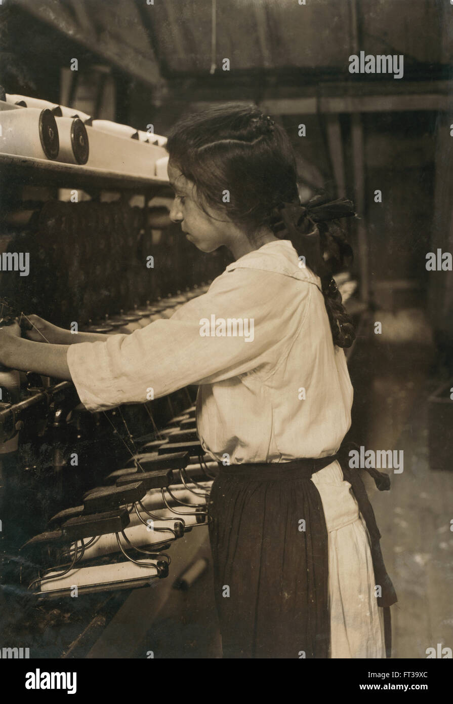Young Girl Working as Spooler Tender at American Linen Company, Fall