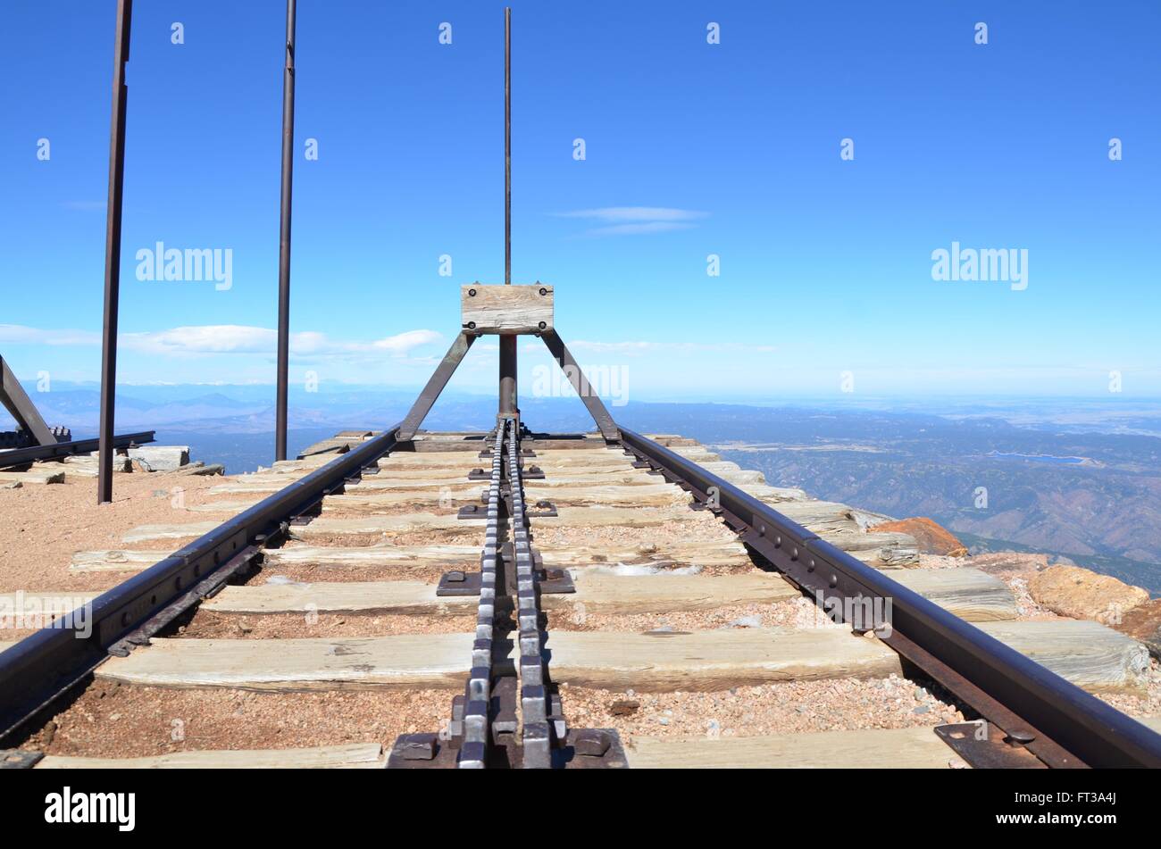 End of the Line of Pikes Peak Cog Railway Stock Photo