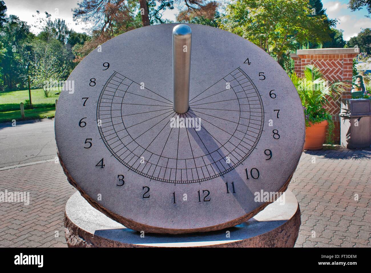 Large Sundial made out of stone Stock Photo Alamy