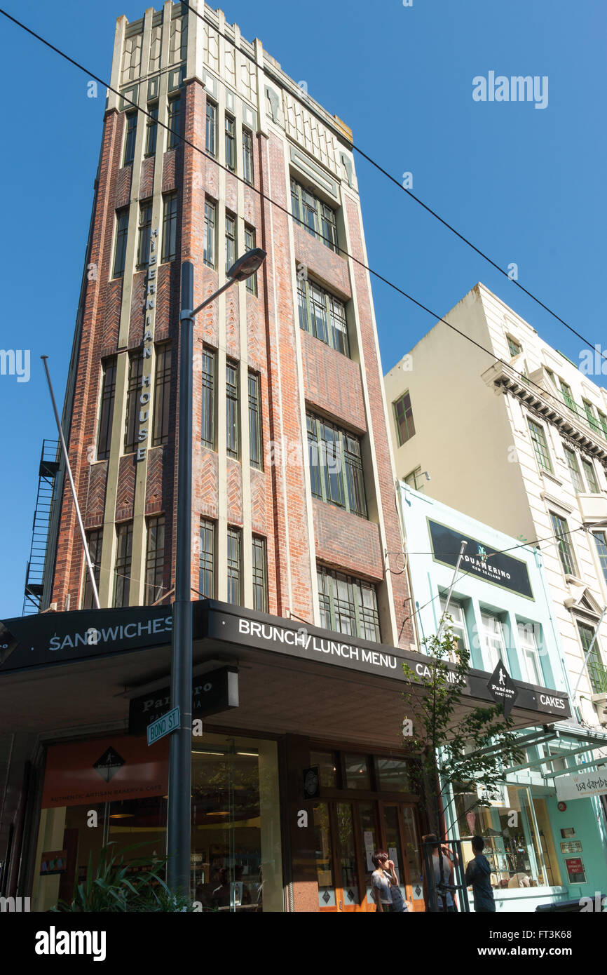 Hibernian House Wellington Cbd Example Of Art Deco Architecture Hibernian House From Catholic Hibernian Society Stock Photo Alamy