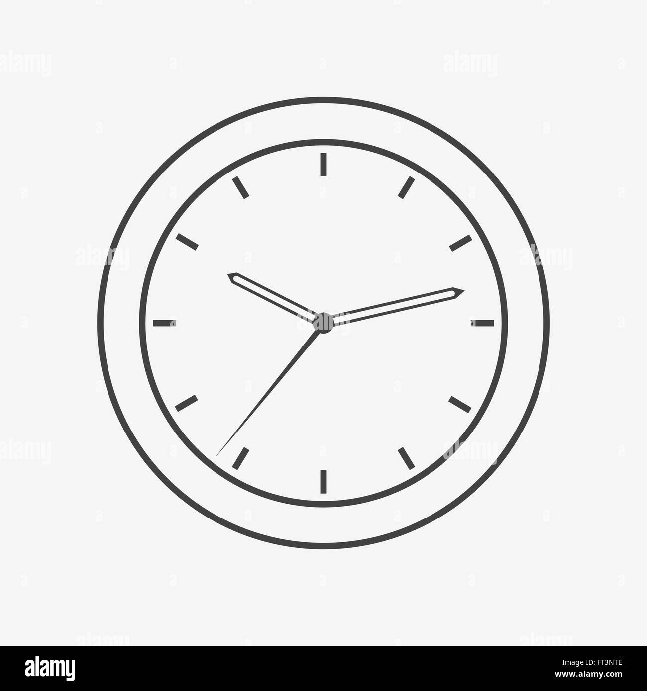 Vector clock illustration on a white background. Stock Vector