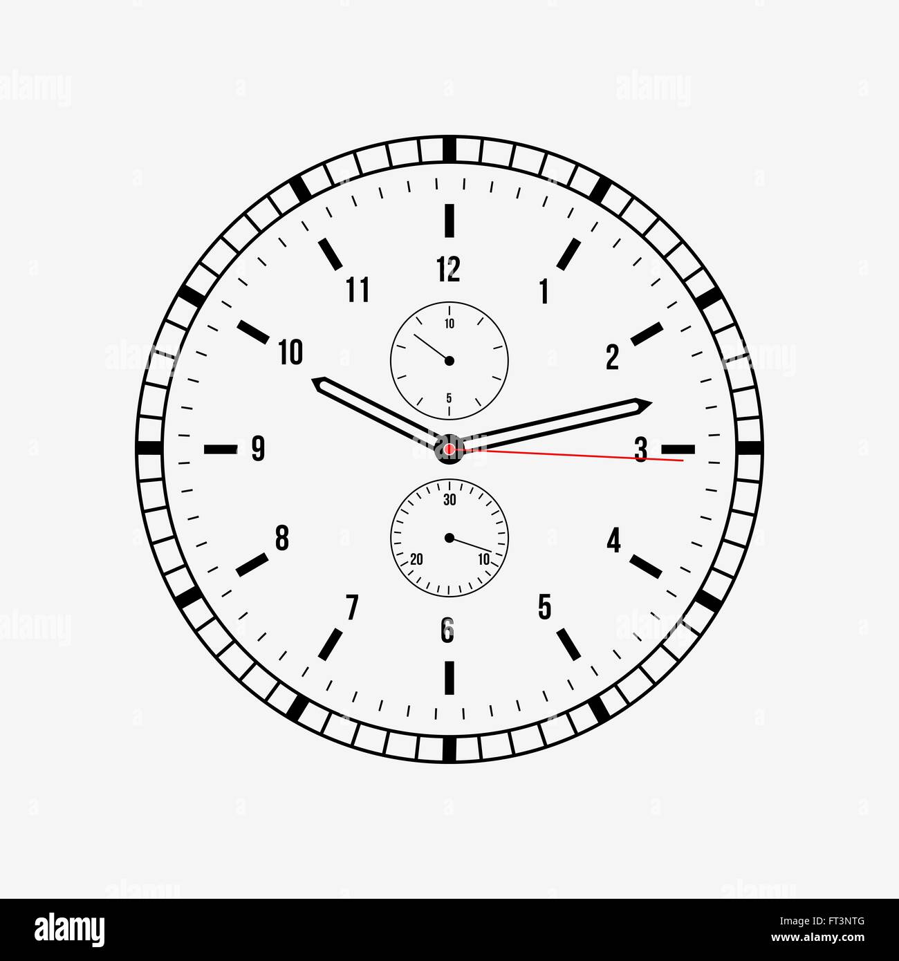 Vector clock illustration on a white background Stock Vector Image ...