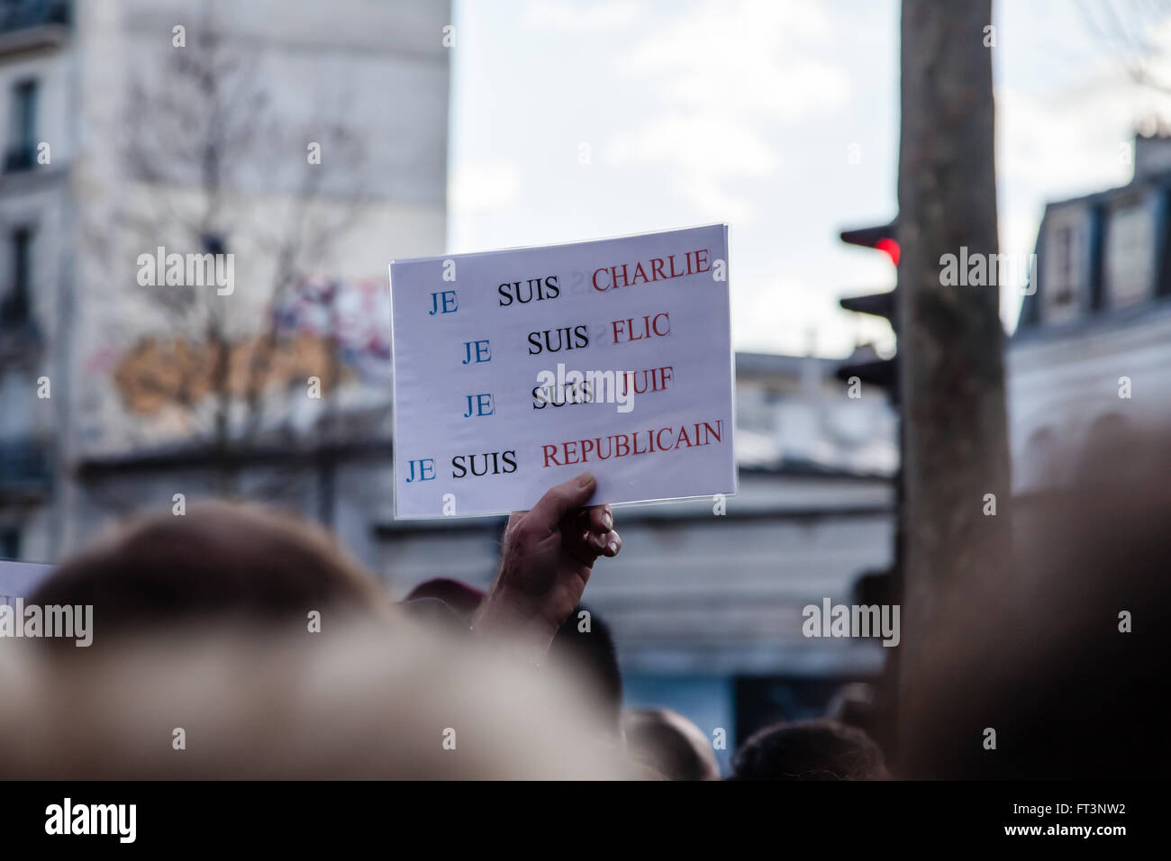 Je Suis Charlie protest against terrorism Stock Photo
