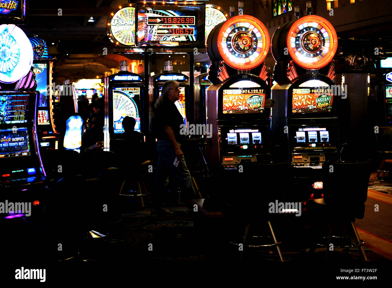 Slot machines in the casino Excalibur Stock Photo
