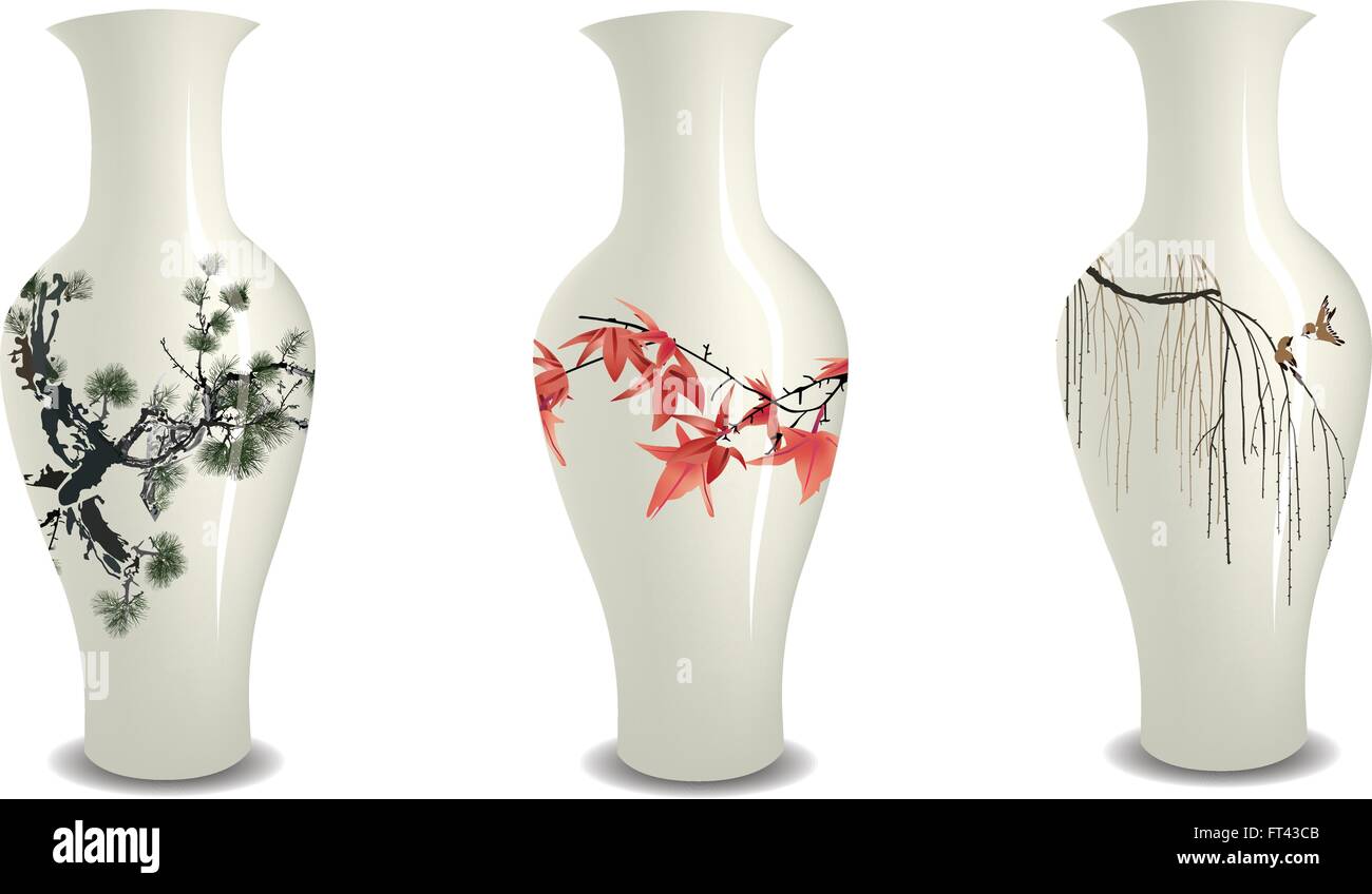 Chinese vase Stock Vector Images - Alamy