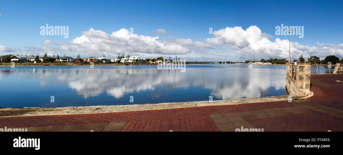 Panoramic views of the Leschenault Estuary in Bunbury Western Australia