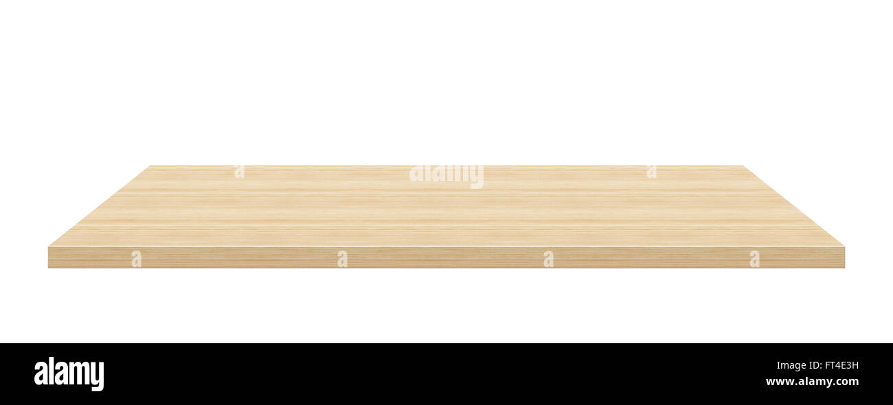 Light wooden table top isolated on white background Stock Photo Alamy