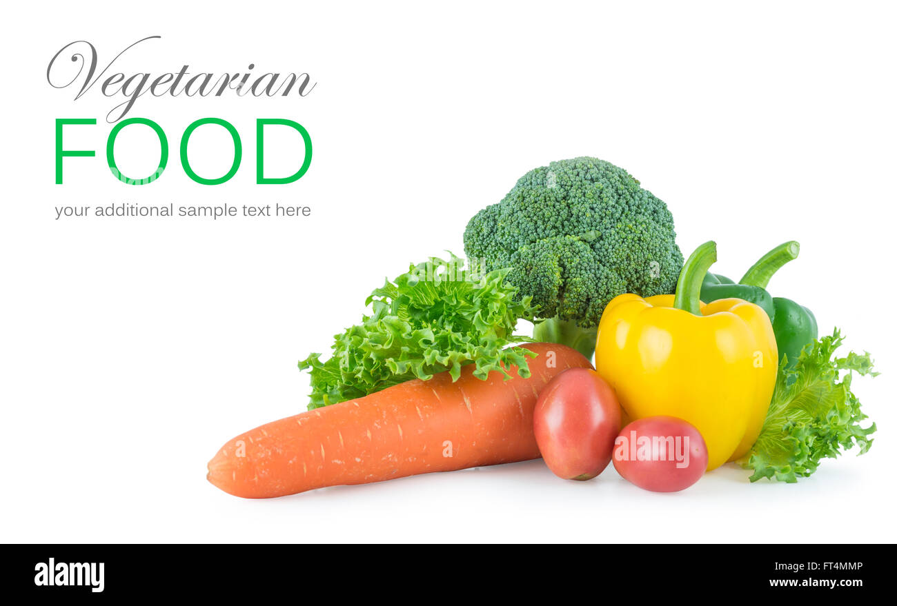 Mix vegetables isolated on white background Stock Photo