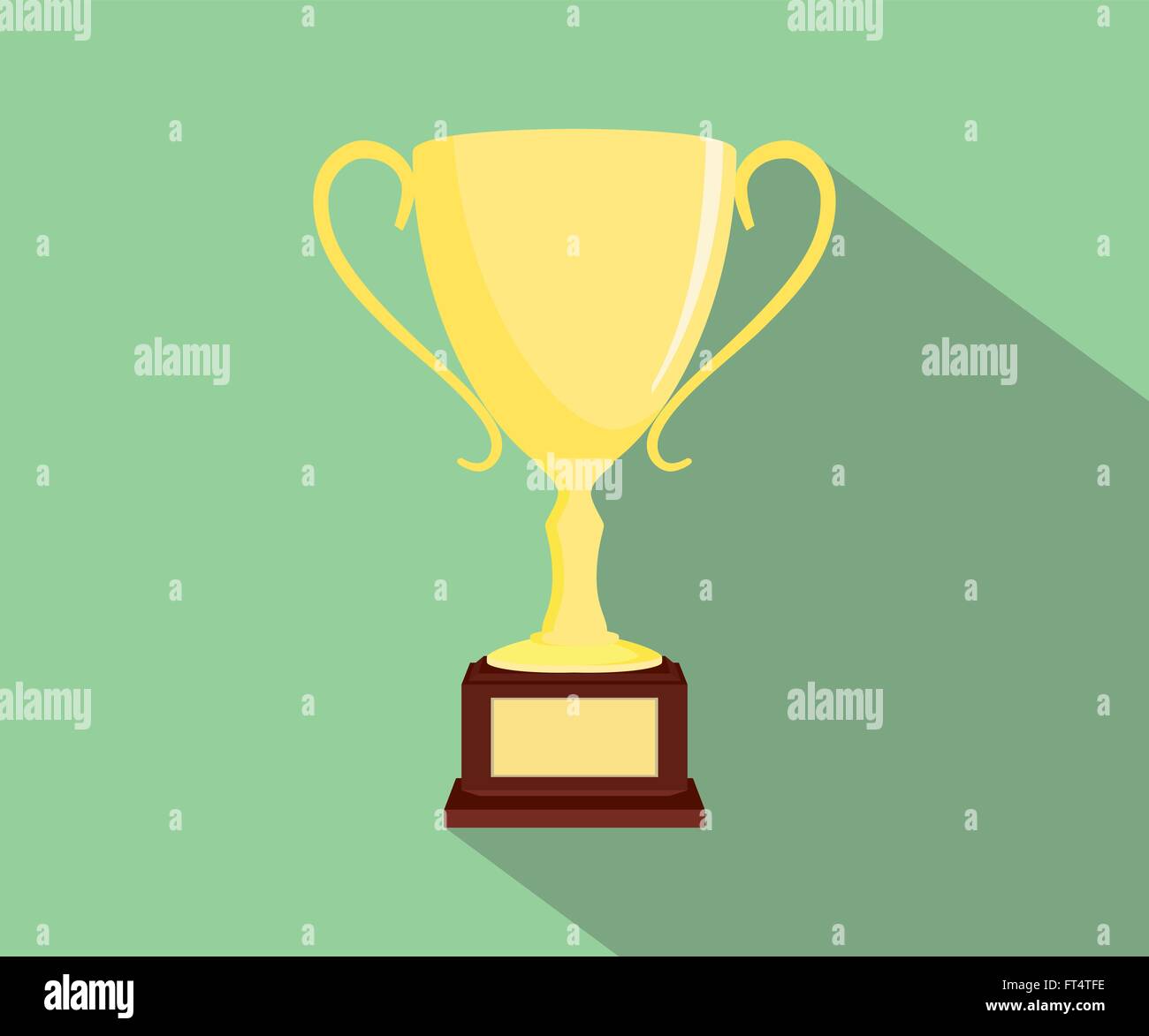 trophy flat isolated with green background and long shadow Stock Vector ...