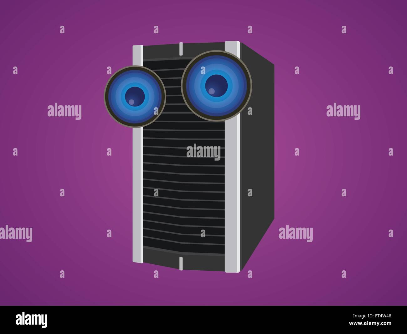 server isolated cartoon with two big eyes Stock Vector Image & Art - Alamy