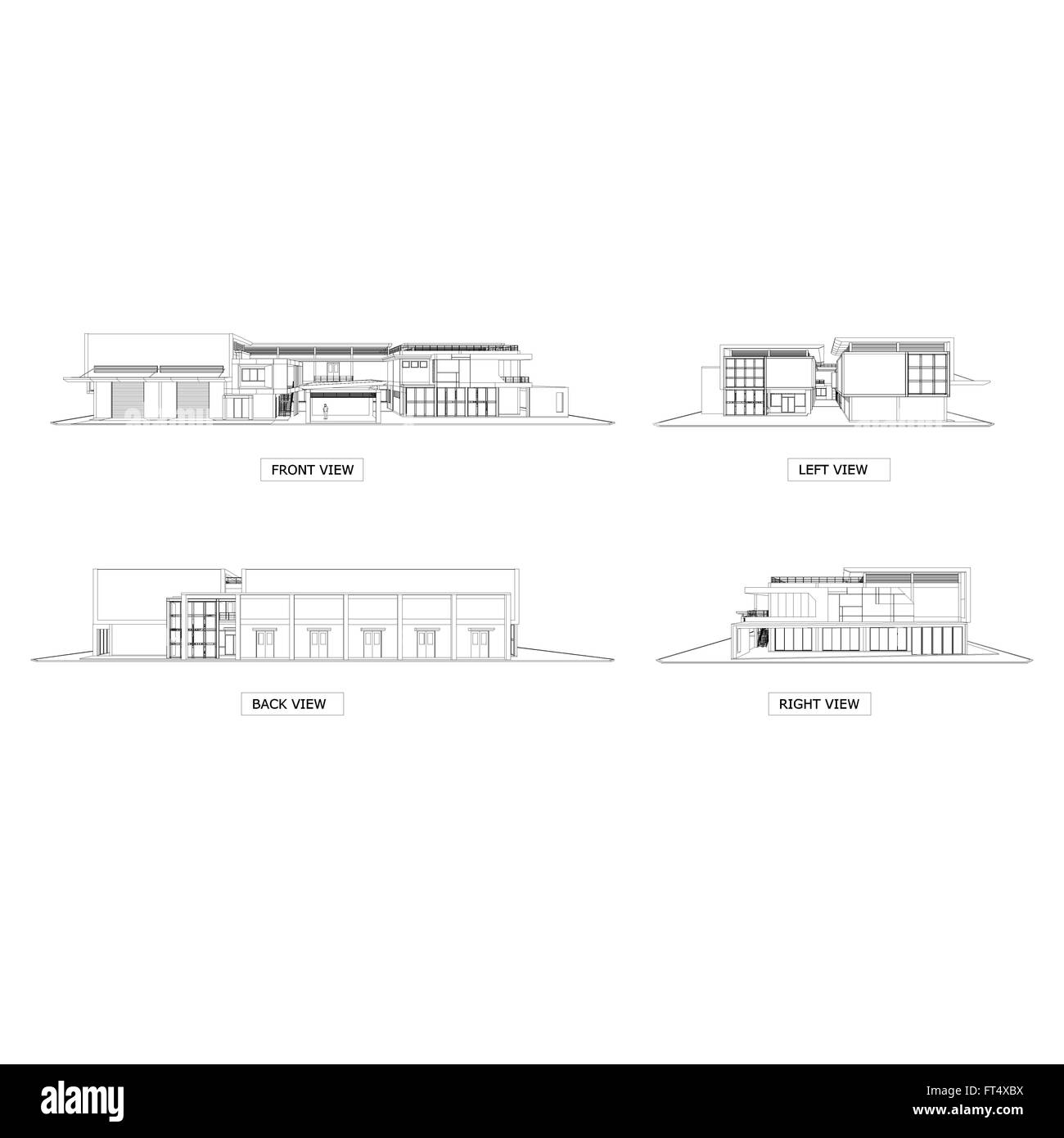 House Front Elevation Plan dwg drawing | Thousands of free CAD blocks