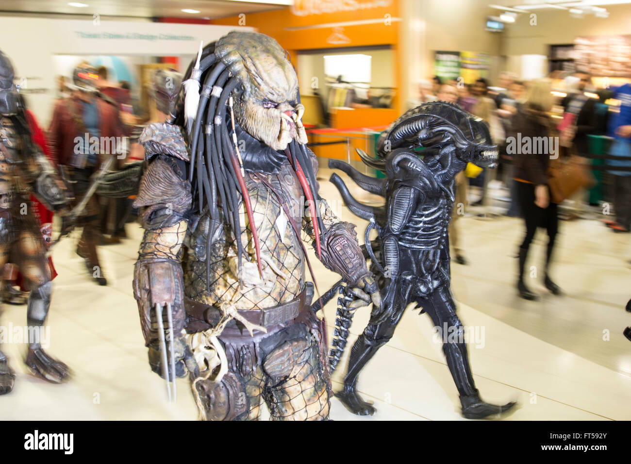 Predator characters at Cosplay event, Birmingham, UK Stock Photo