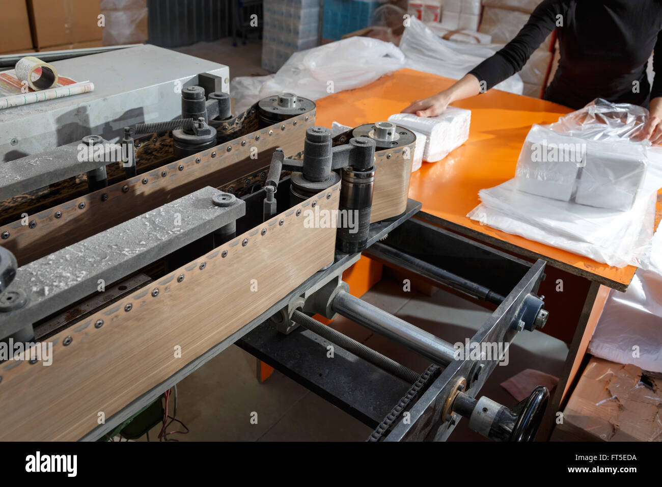 Process of various paper products manufacturing indoors Stock Photo Alamy