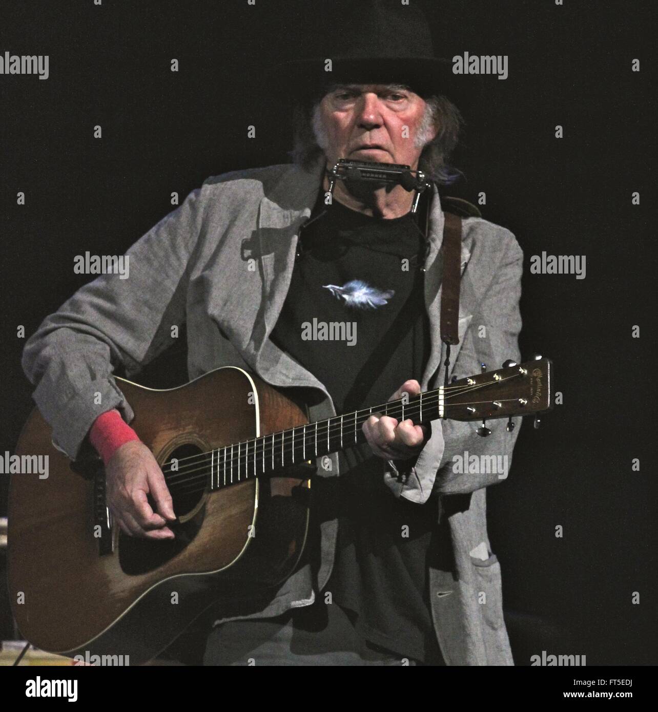 Neil Young ,Carnegie Hall 1/6/2014 photo Michael Brito Stock Photo