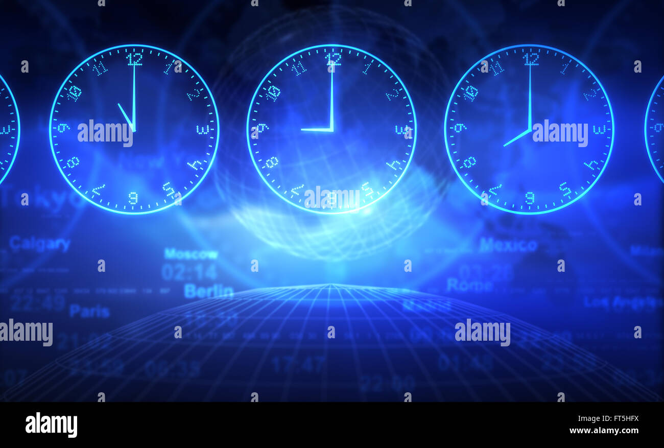 World time zone map hi-res stock photography and images - Alamy