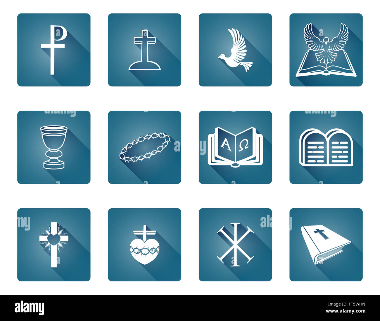 A set of Christian religious icons and symbols Stock Photo